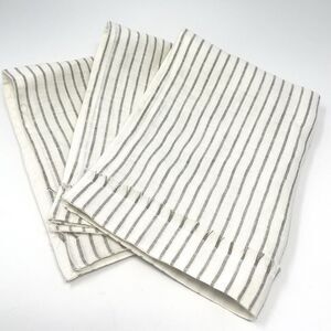 Restoration Hardware Set Of 3 Placemats Ivory Beige Linen Striped Russia RH